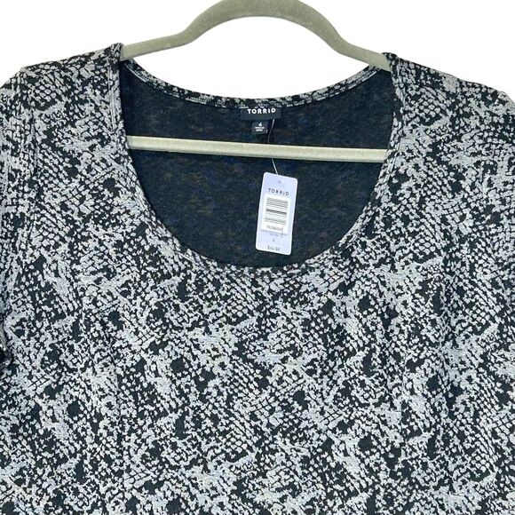 Torrid Double Knit Skater Dress Textured Snake Print Gray & Black Women's 4X NWT - Picture 4 of 11